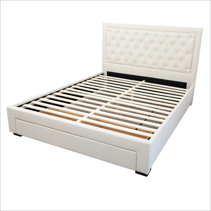 Pat Austin 160x200 crem cu sertar frontal și somieră – tăblie capitonată [7]