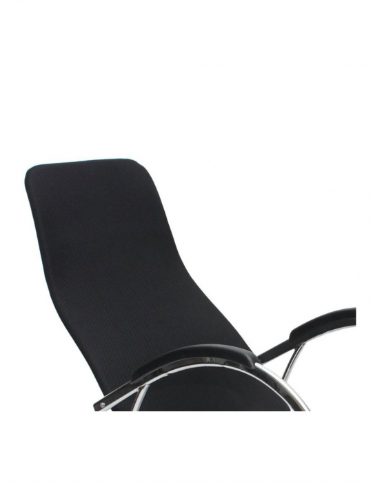 Balansoar negru din metal cromat cu tapiterie textila [2]