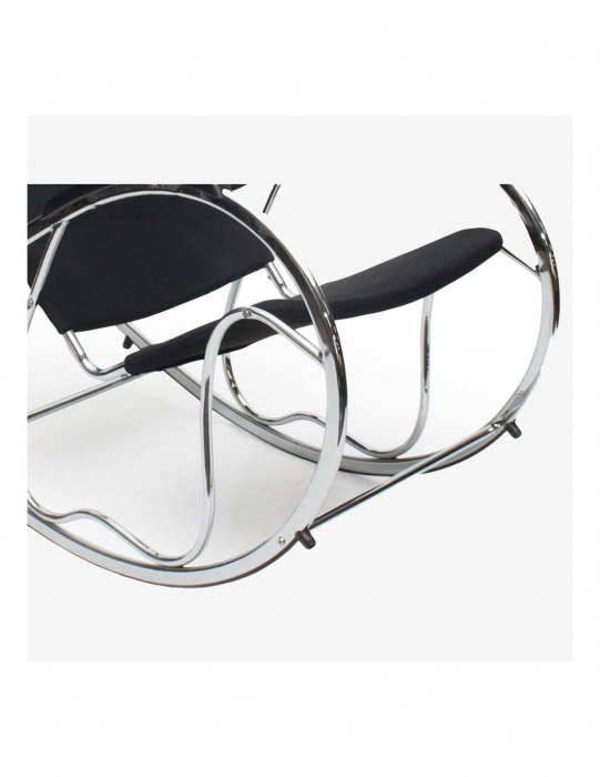 Balansoar negru din metal cromat cu tapiterie textila [3]