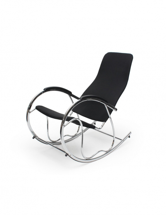 Balansoar negru din metal cromat cu tapiterie textila [5]