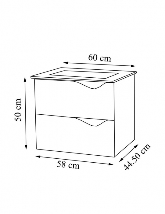 Baza si lavoar baie GN0971 - 60 cm [2]