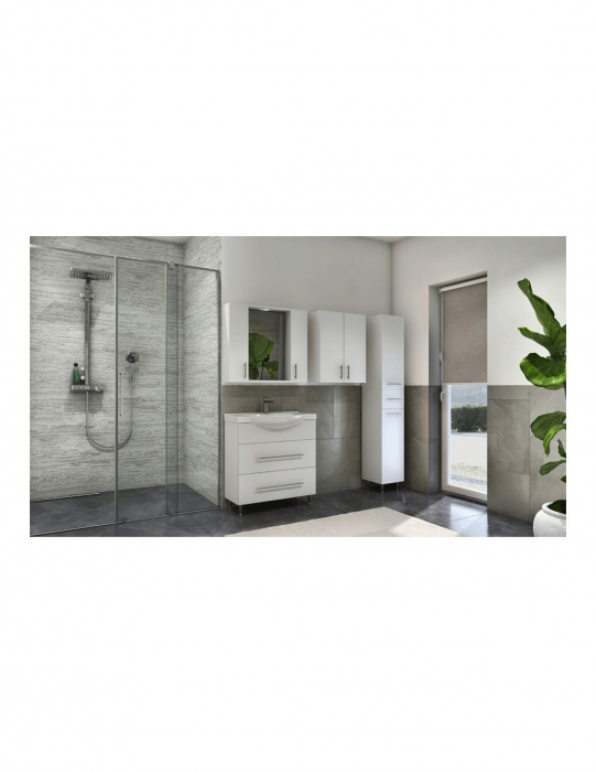 Set mobilier baie GN1871 cu lavoar alb si baza cu sertar [5]