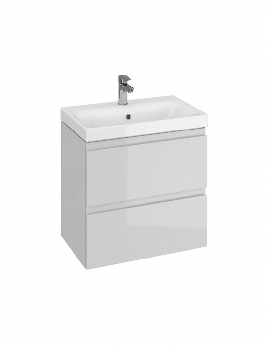Set mobilier baie suspendat CS9761, 60 cm, gri lucios, cu lavoar [3]
