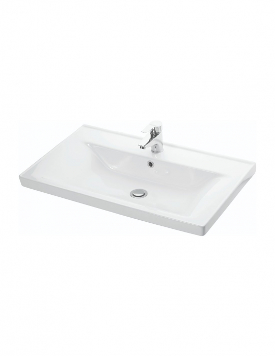 Set baie suspendat GN0541 - Baza alba lucioasa cu lavoar ceramic [5]