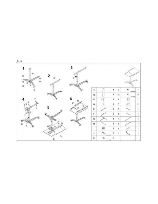 Birou Laptop HM B14 Negru cu Suport Reglabil [4]