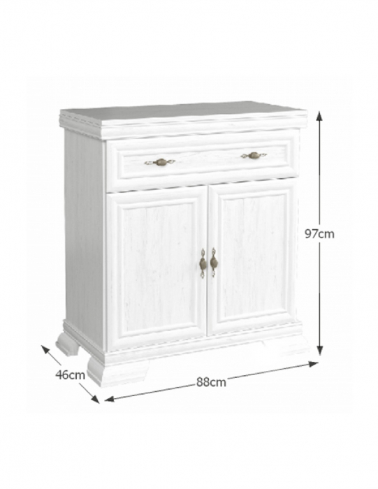 Comoda alba antichizata VM1 cu sertar si usi duble [4]