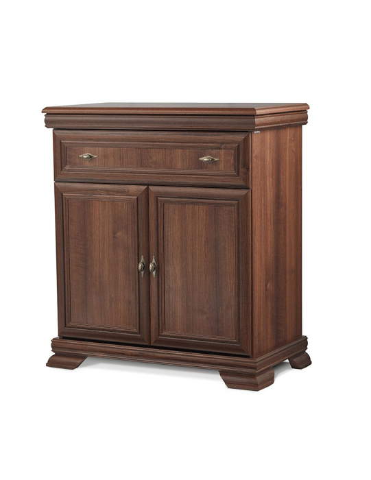 Comoda VM1 din lemn, cu sertar si doua usi, finisaj nuc, intr-un ambient clasic. [3]