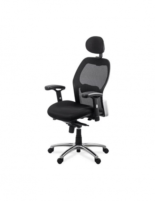 Scaun ergonomic negru SYYT 9513 cu spătar din plasă și suport lombar [2]