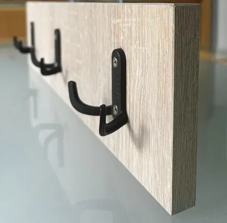 Cuier perete compact cu 3 agatatori 44x11 cm, alb [2]