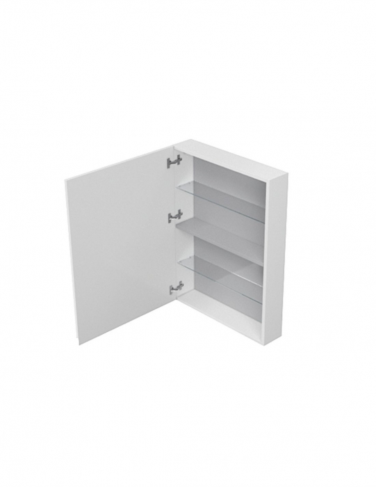 Dulap baie suspendat CS Monde 60 cm gri cu oglinda si etajere [4]