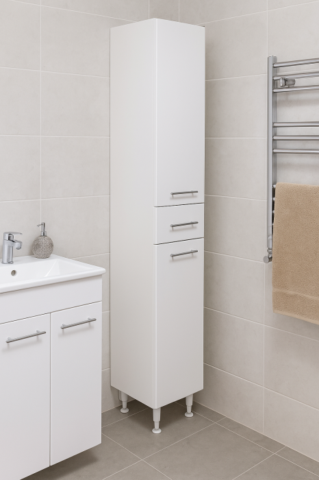Dulap baie tip coloana alb lucios cu 2 usi si sertar GN0101 [6]