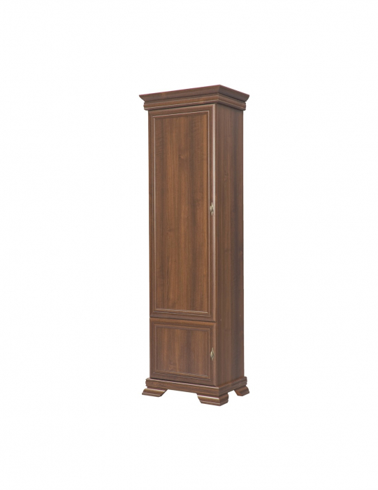 Dulap VMD1 cu finisaj nuc, stil rustic, 4 polițe și mânere aurii [3]