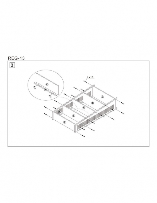Etajera HM REG13 cu 5 polite din MDF stejar auriu si structura metalica neagra [3]