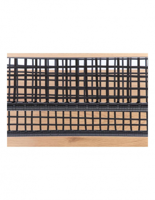 Etajera cu 4 polite metal negru si MDF stejar auriu [3]