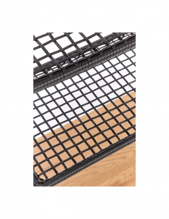 Etajera cu 4 polite metal negru si MDF stejar auriu [6]