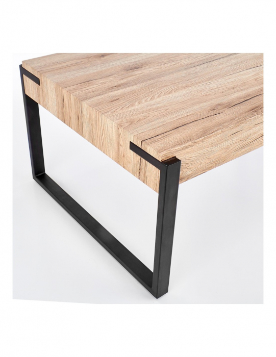 Masa de cafea HM Capri Stejar San Remo cu structura metalica neagra [3]