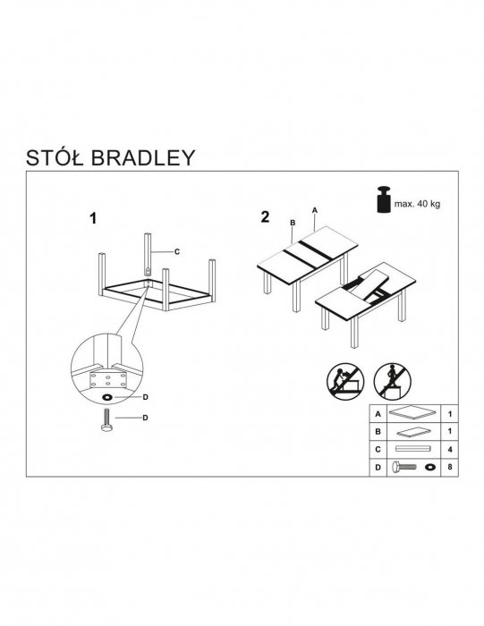 Masa extensibila HM Bradley alb stejar lefkas [4]