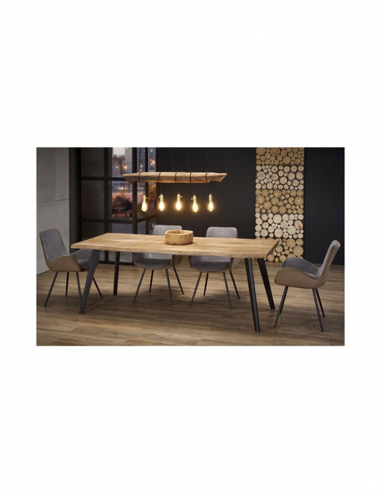 Masa extensibila HM Dickson cu blat din MDF stejar si picioare negre [3]