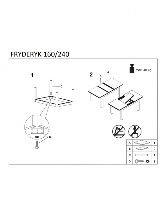 Masa extensibila HM Fryderyk nuc cu picioare din lemn masiv [3]