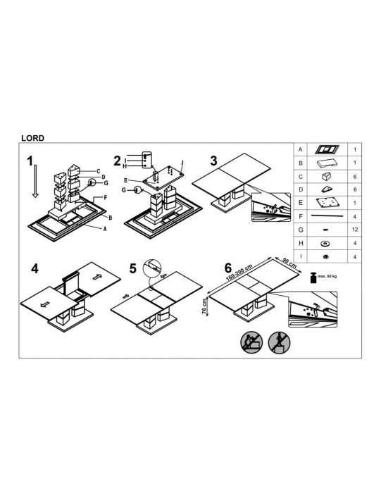 Masa extensibila alba HM Lord cu blat din MDF lacuit si baza din inox [5]