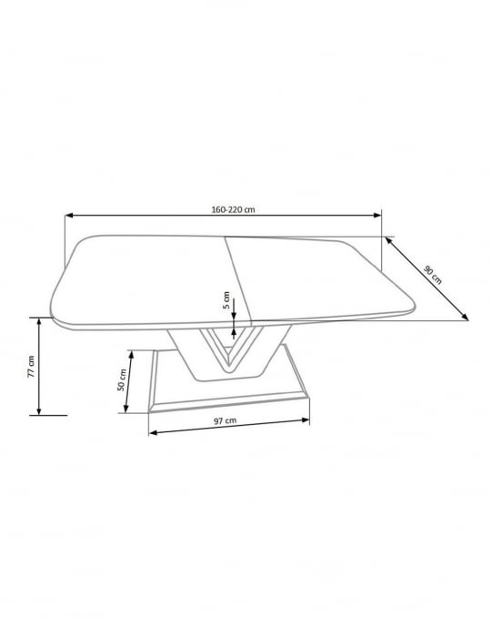 Masa extensibila alba HM Mistral cu baza din inox [8]