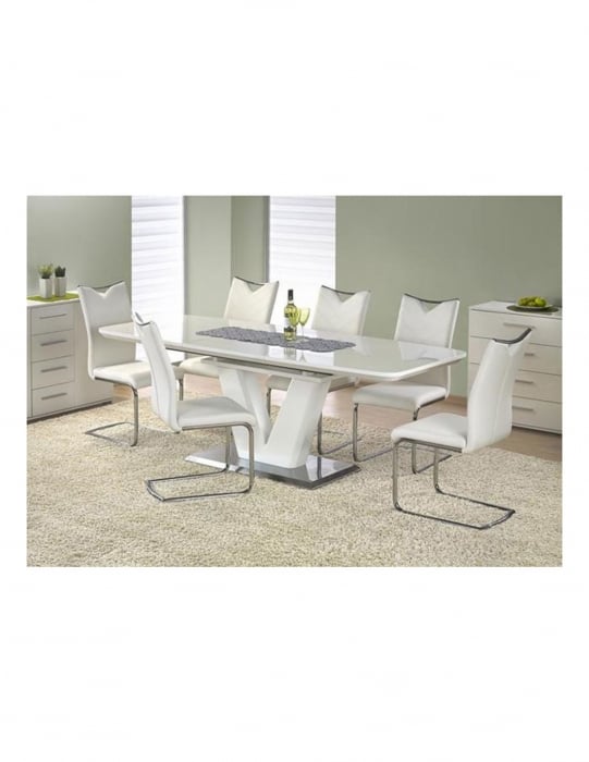 Masa extensibila alba HM Mistral cu baza din inox [5]