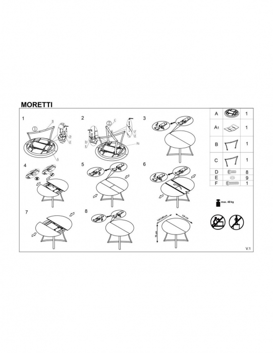 Masa rotunda extensibila HM Moretti cu blat stejar si picioare metalice antracit [5]