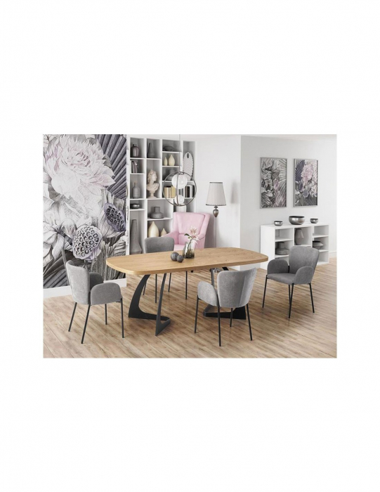 Masa extensibila HM Veldon stejar/negru [5]