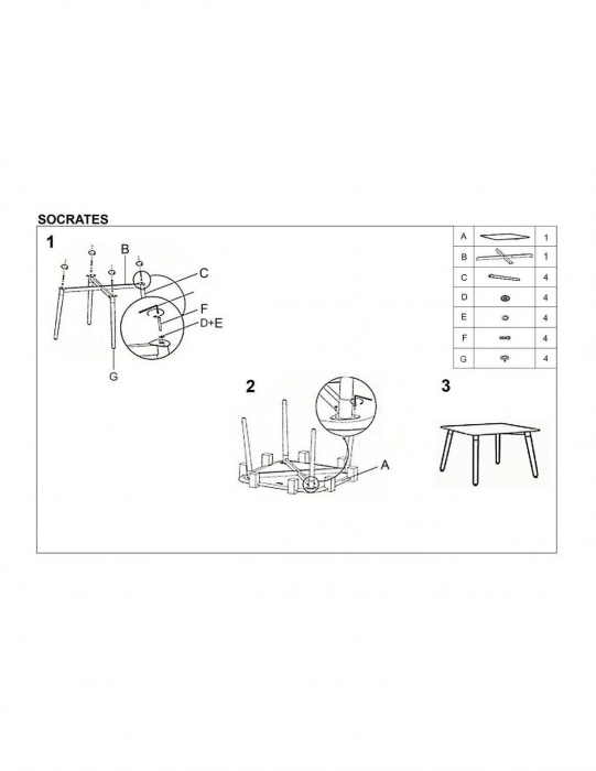 Masa HM Socrates dreptunghiulara [6]