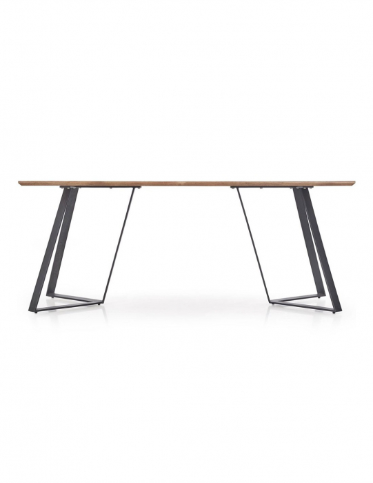 Masa living HM Calgary cu blat din lemn nuc rustic si picioare metal negru [5]