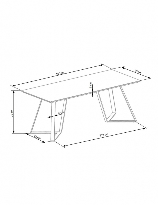 Masa living HM Calgary cu blat din lemn nuc rustic si picioare metal negru [3]
