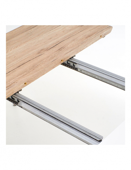 Masa living HM Caliber cu blat alb si insertie lemn, picioare stejar [6]