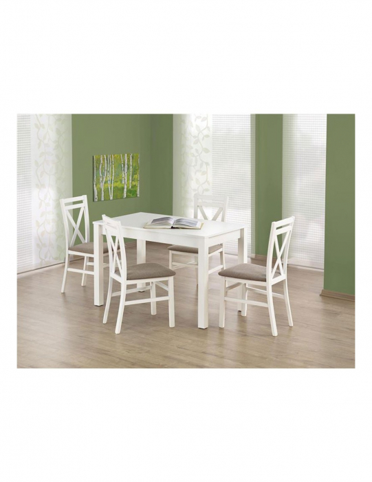 Masa de living alba Ksawery cu blat din Pal laminat si picioare din MDF [3]