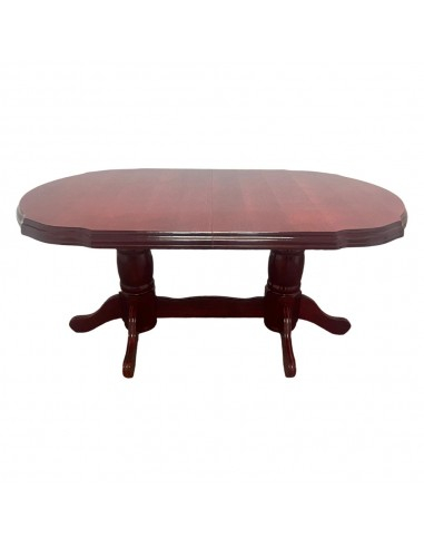 Masa living SB Nork, finisaj mahon, blat oval extensibil, baza solida [3]