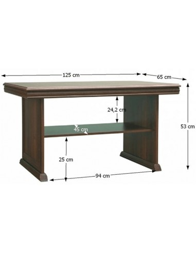 Masuta de cafea VML2 cu raft si picioare decorative din MDF, finisaj nuc [2]