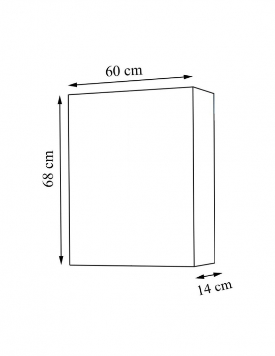Dulap cu oglinda alba pentru baie, 60 cm, cu polite interioare [3]