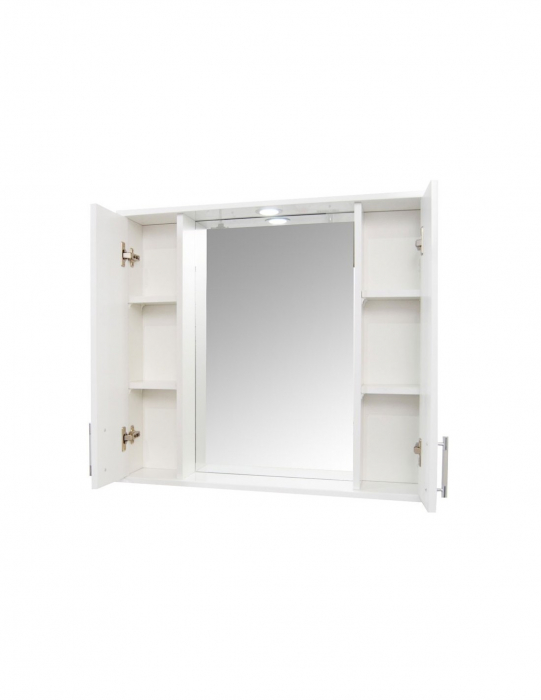 Oglinda baie GN0201 alba cu iluminare LED si dulap lateral [2]