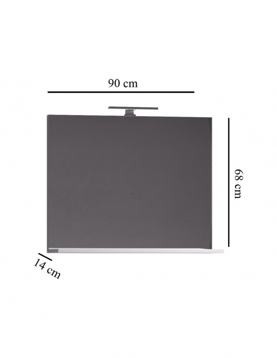 Oglinda de baie GN0551, 90 cm, cu policioara, din MDF [2]