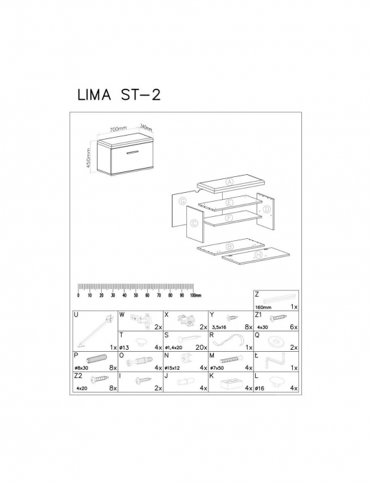 Pantofar tip taburet HM Lima ST2, lemn stejar Wotan și antracit, cu șezut tapițat [7]