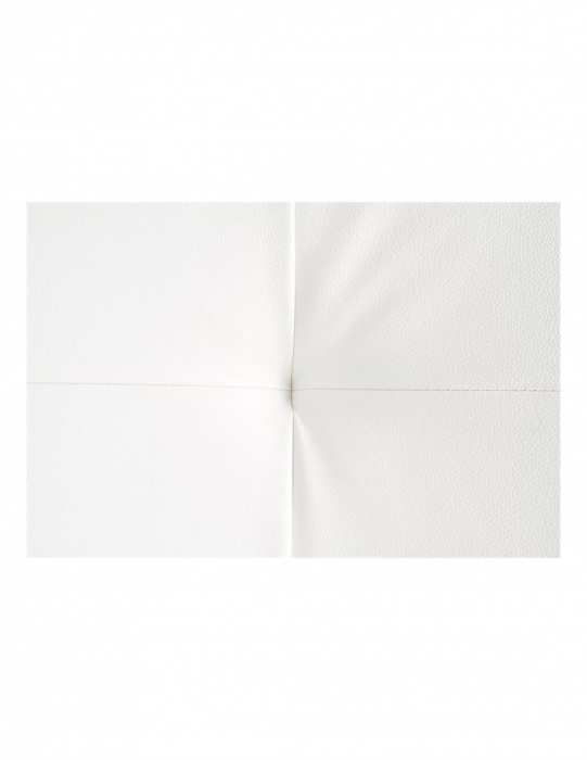 Pat matrimonial HM Samara alb 160x200, piele ecologica, picioare lemn masiv [9]