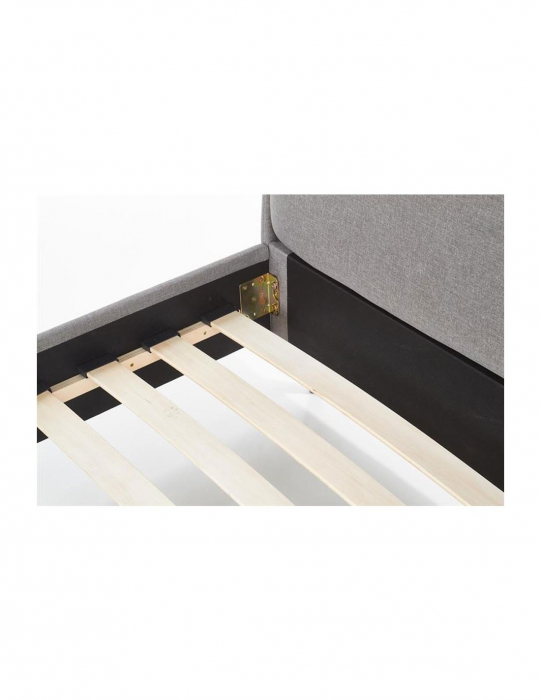 Pat dublu gri HM Santino 160x200 cu tablie inalta [5]