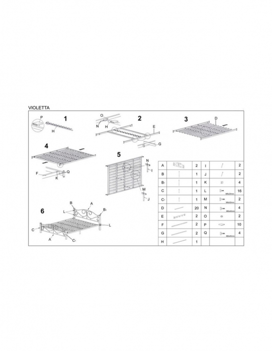 Pat HM Violetta 140x200 negru - cires [4]