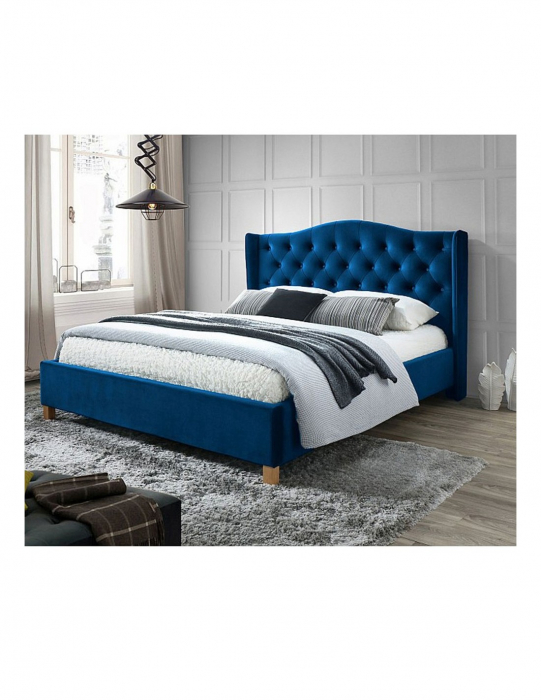 Pat SL Aspen Velvet 160x200 albastru [2]