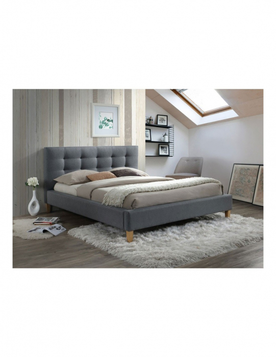 Pat SL Texas gri 160x200 cu tablie capitonata [2]
