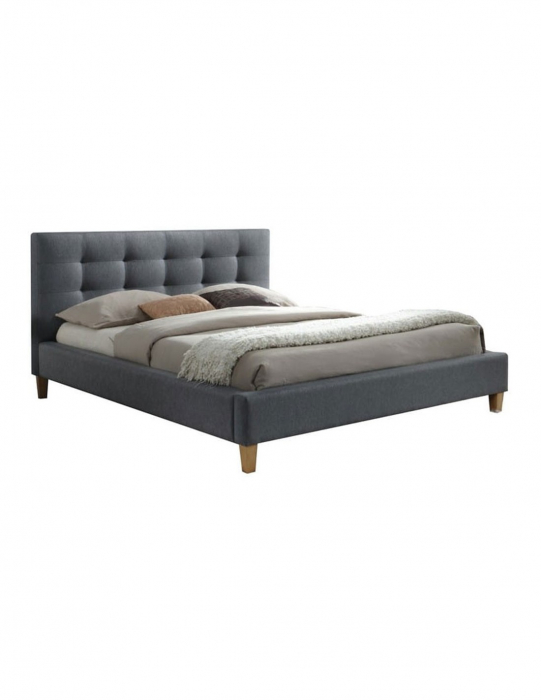 Pat SL Texas gri 160x200 cu tablie capitonata [3]