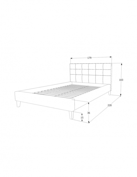 Pat SL Texas gri 160x200 cu tablie capitonata [5]
