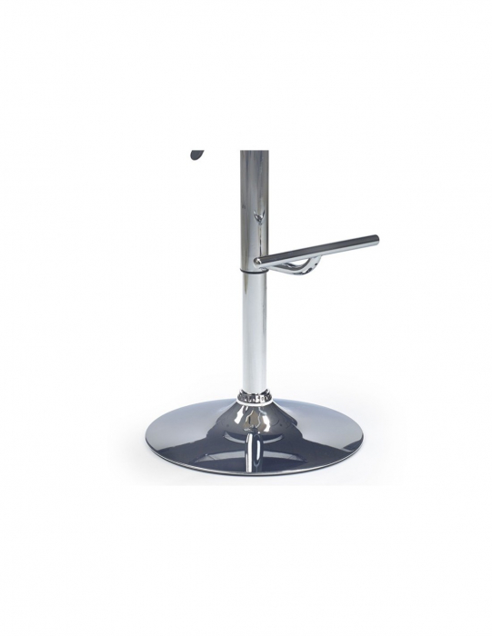 Scaun de bar HM H44 negru cu spatar curbat din piele ecologica si baza cromata [4]