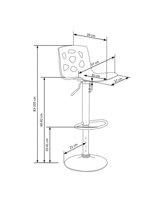 Scaun bar HM H48 negru [3]