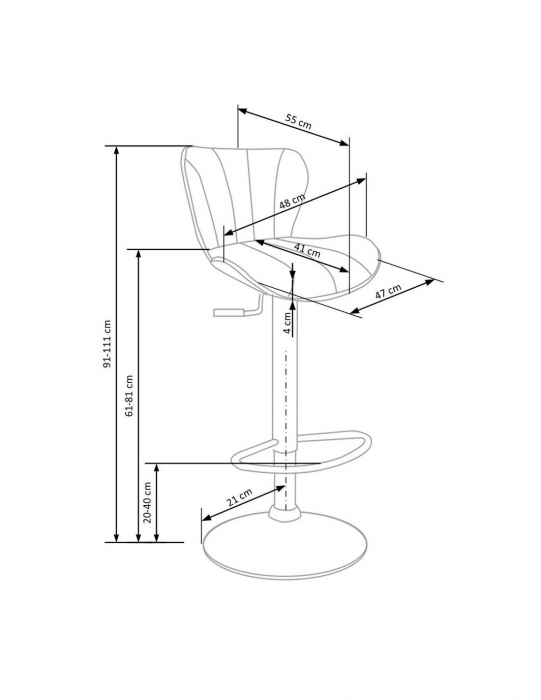 Scaun bar HM H69 negru [4]