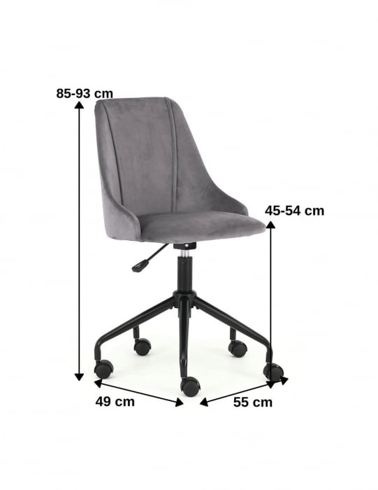 Scaun birou copii HM Break gri inchis [4]